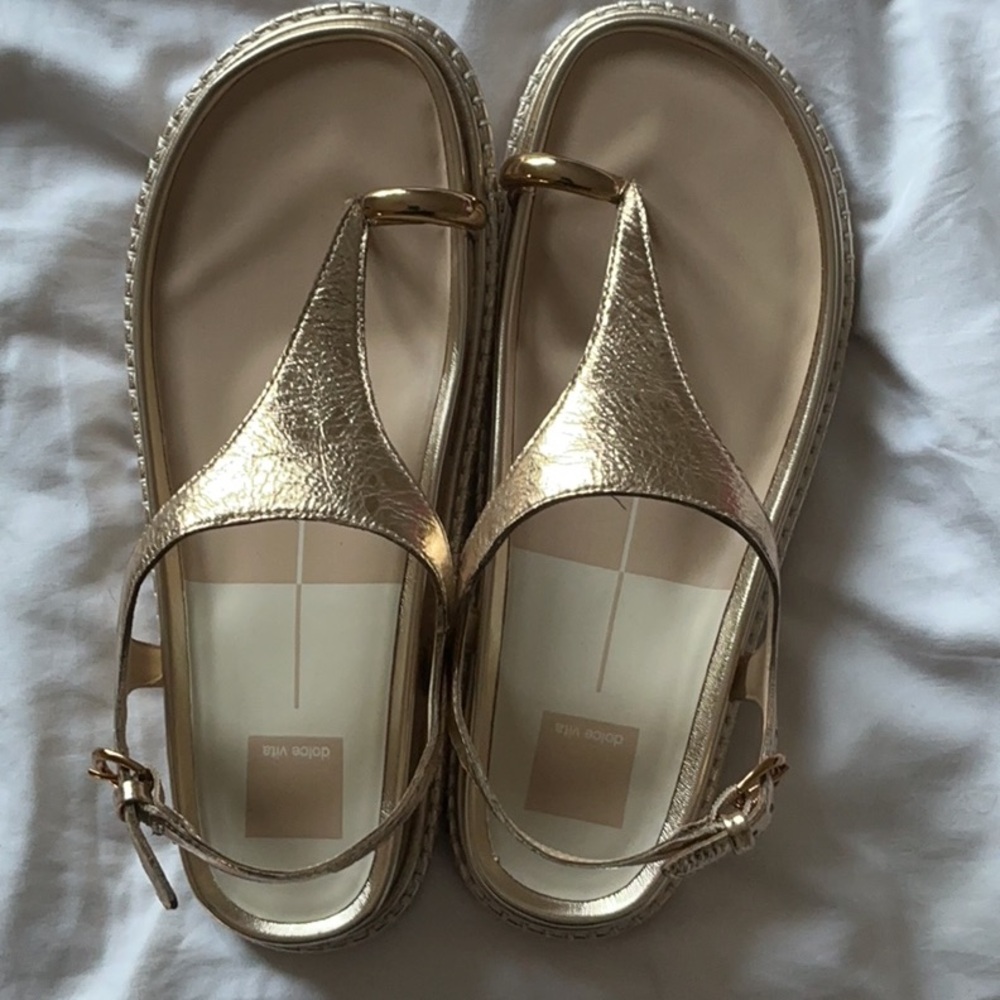 Dolce Vita Metallic Gold Thong Sandals